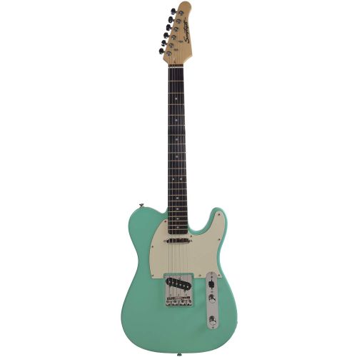  Sawtooth Classic ET 60 Ash Body Electric Guitars (Guitar with Gig Bag & Accessories, Left-Handed Surf Green)