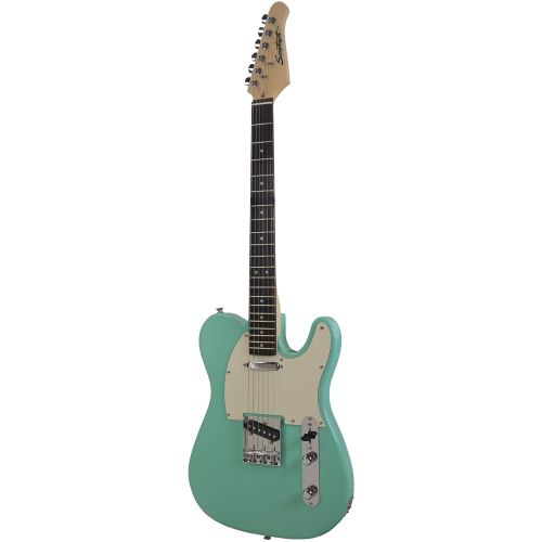  Sawtooth Classic ET 60 Ash Body Electric Guitars (Guitar with Gig Bag & Accessories, Left-Handed Surf Green)