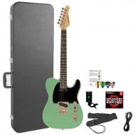 Sawtooth ST-ET-SGRB-KIT-6 Electric Guitar Kit, Surf Green with Black Pickguard & Accessories