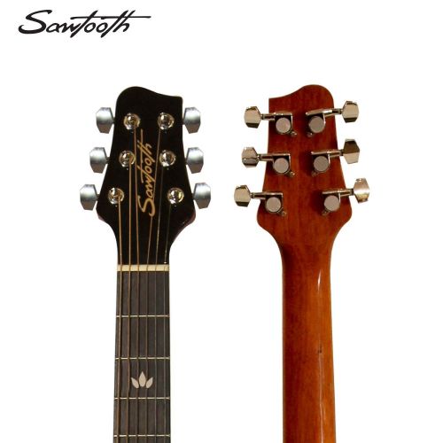  Sawtooth 6 String Acoustic Dreadnought Guitar with Custom Black Pickguard, Right Handed (ST-ADN-D)