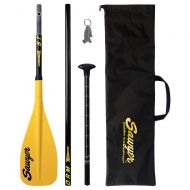 Sawyer Paddles Storm Quickdraw 3 Piece Traveler SUP Paddle 90 swp0003-Black Blade with Yellow Trim