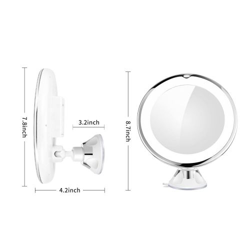  Sayard 10X Magnifying Lighted Vanity Makeup Mirror with Natural White LED, 360 Degree Swivel Rotation...