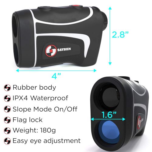  Saybien TR500S Waterproof Golf Rangefinder with Slope Correction- Slope Laser Range Finder with Flag-Lock