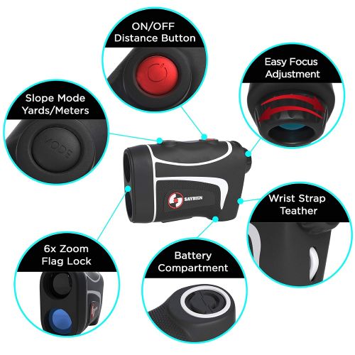  Saybien TR500S Waterproof Golf Rangefinder with Slope Correction- Slope Laser Range Finder with Flag-Lock