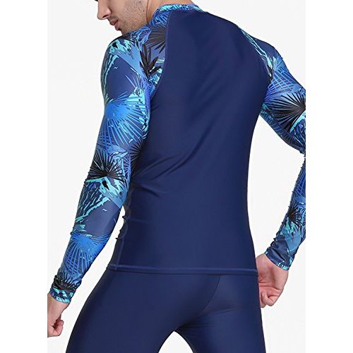  Sbart Men’s Rash Guard Long Sleeve Sun Protection Swimwaer Surfing Shirt Top