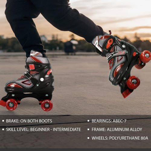  Scale Sports Adjustable Roller Skates for Kids Teen and Ladies