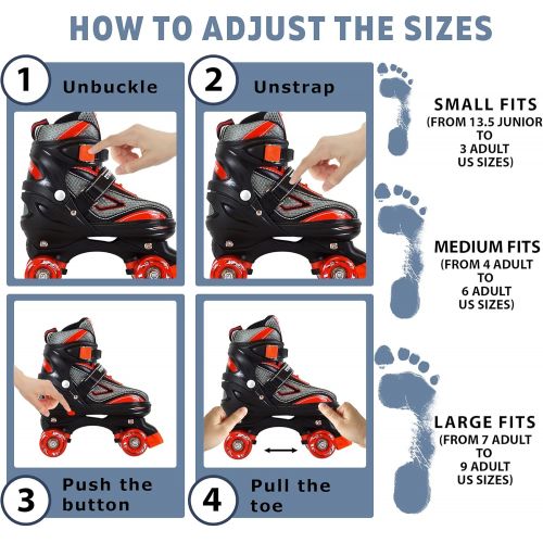  Scale Sports Adjustable Roller Skates for Kids Teen and Ladies