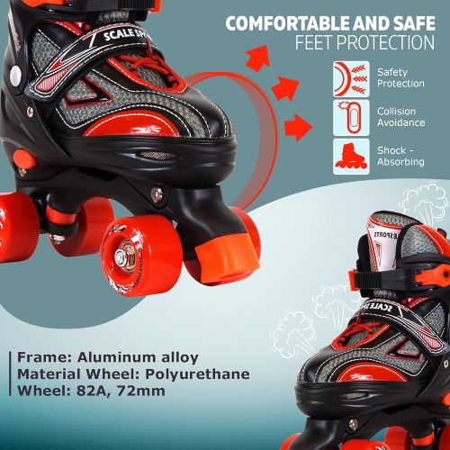  Scale Sports Adjustable Roller Skates for Kids Teen and Ladies