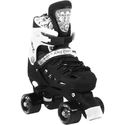  Scale Sports Adjustable Quad Roller Skates for Kids Size 13.5 Junior to 9 Adult
