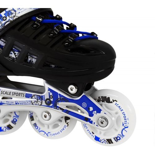  Kids Adjustable Inline Skates Scale Sports Sizes Safe Durable Outdoor Featuring Illuminating Front Wheels