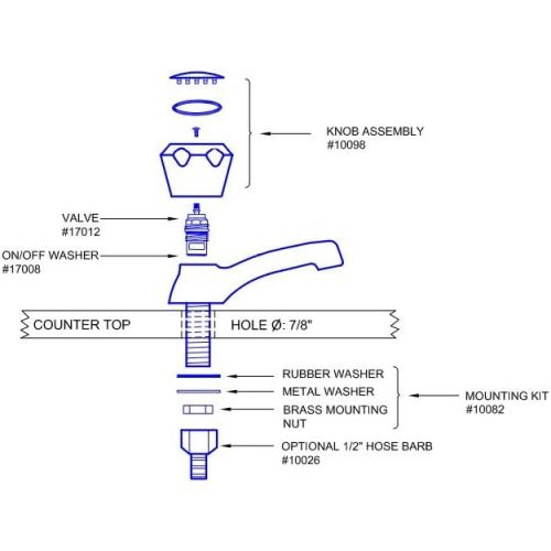  Scandvik 10050P Standard Family Basin Tap