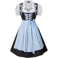 SCARLET DARKNESS Women German Oktoberfest Costumes 3 Pcs Bavarian Dirndl Dresses