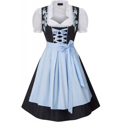  할로윈 용품SCARLET DARKNESS Women German Oktoberfest Costumes 3 Pcs Bavarian Dirndl Dresses