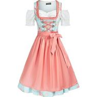 할로윈 용품Scarlet Darkness Womens 3 Piece German Dirndl Dress Costumes For Bavarian Oktoberfest Carnival