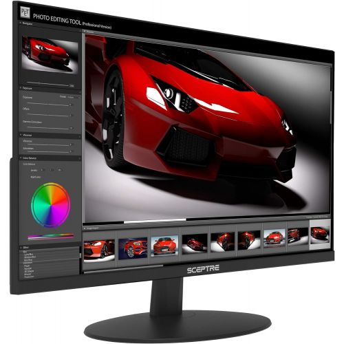  [아마존핫딜][아마존 핫딜] Sceptre E205W-16003R 20 75Hz Ultra Thin Frameless LED Monitor 2x HDMI VGA Built-in Speakers, Metallic Black 2018