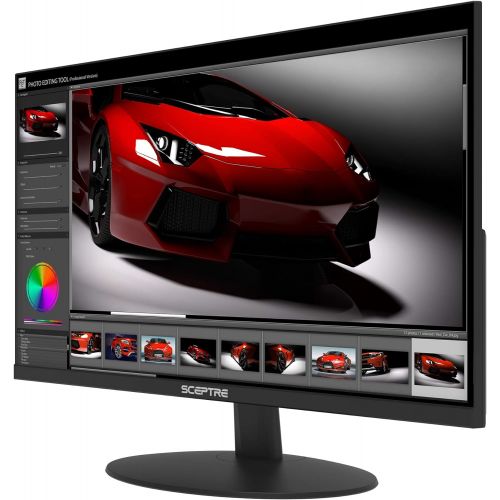 [아마존베스트]Sceptre IPS 24-Inch Business Computer Monitor 1080p 75Hz with HDMI VGA Build-in Speakers, E248W-FPT, Machine Black