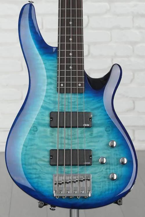 Schecter C-5 Plus 5-string Bass Guitar - Ocean Blue Burst