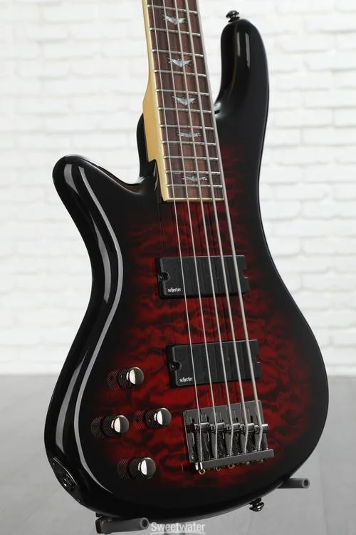  Schecter Stiletto Extreme 5 Left-handed Bass Guitar - Black Cherry