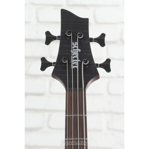  Schecter Charles Berthoud CB-4 Signature Left-handed Bass Guitar - See-thru Black Satin