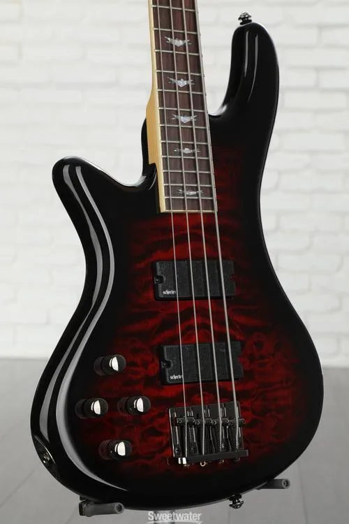  Schecter Stiletto Extreme 4 LH Left-handed Bass Guitar - Black Cherry