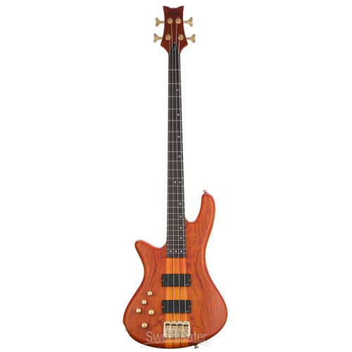  Schecter Stiletto Studio-4 Left-handed Bass Guitar - Honey Satin