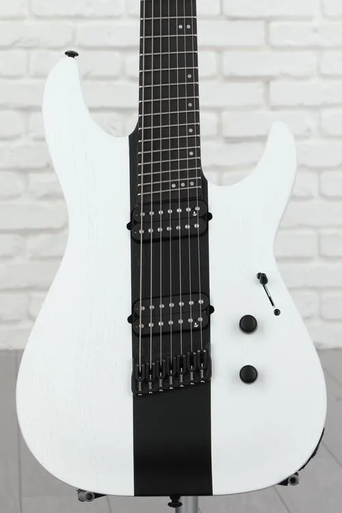 Schecter C-7 Contrasts Multi-scale Rob Scallon 7-string Electric Guitar - White/Black