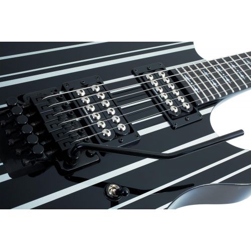  Schecter Guitar Research Synyster Gates Custom Electric Guitar - Black with Silver Pinstripes