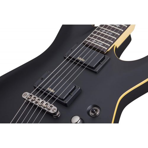  Schecter 6 String Solid-Body Electric Guitar, Aged Black Satin (3660)