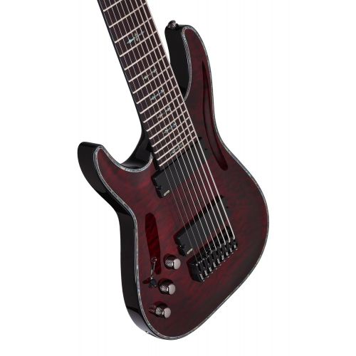  Schecter 1781 9-String Solid-Body Electric Guitar, Black Cherry