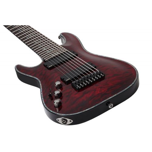  Schecter 1781 9-String Solid-Body Electric Guitar, Black Cherry