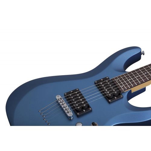  Schecter 431 C-6 Deluxe Solid-Body Electric Guitar, Satin Metallic Light Blue