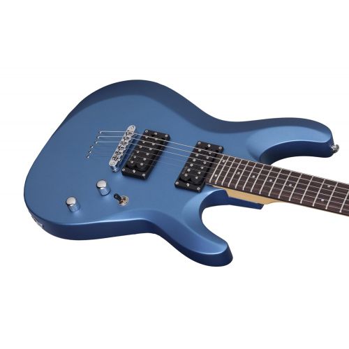  Schecter 431 C-6 Deluxe Solid-Body Electric Guitar, Satin Metallic Light Blue