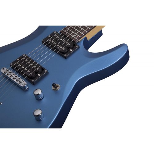  Schecter 431 C-6 Deluxe Solid-Body Electric Guitar, Satin Metallic Light Blue