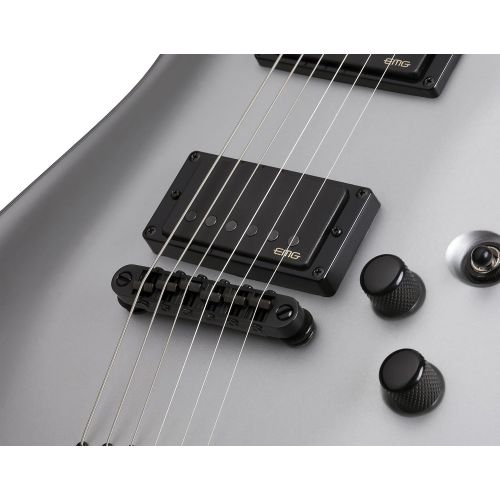  Schecter C-1 PLATINUM Satin Silver Solid-Body Electric Guitar, Satin Silver