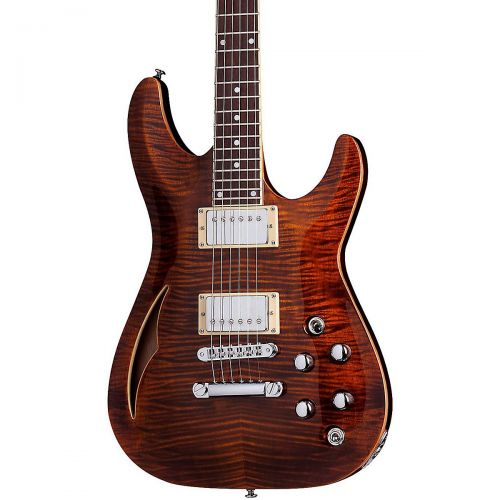  Schecter Guitar Research},description:The Schecter C-1 EA is a beautiful and versatile guitar. It features a chambered mahogany body that looks amazing in its Cats Eye finish. The