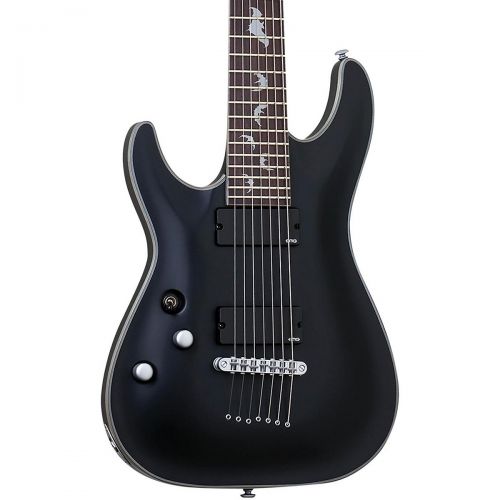  Schecter Guitar Research},description:The Schecter Damien Platinum 7-String Left-Handed Electric Guitar has a double-cutaway mahogany body, set 3-pc maple neck, and a 24-fret rosew