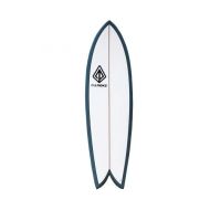 Schieber Surf Shop Paragon Retro Fish 60 Surfboard - White with Orion Blue Rails