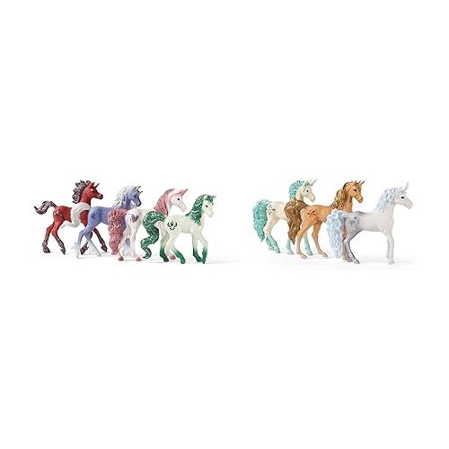  Schleich bayala 7-Piece Gemstone Collectible Unicorn Toy Set with 7 Unique Toy Unicorn Collectibles