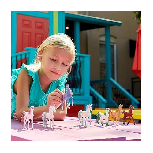  Schleich bayala 7-Piece Gemstone Collectible Unicorn Toy Set with 7 Unique Toy Unicorn Collectibles