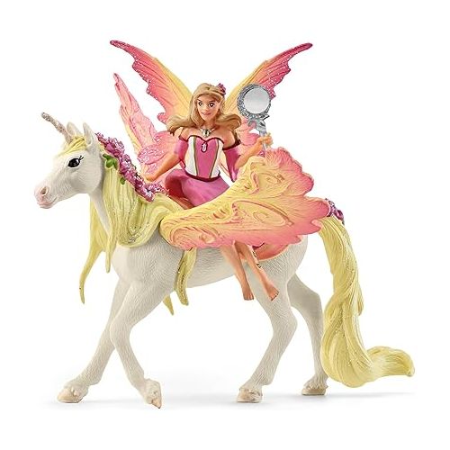  Schleich bayala 5-Piece Starter Set - Fairy Feya, Mermaid Eyela, with Unicorn, Pegasus, and Seahorse Playset - Magical and Colorful Toy Set, Enchanting Gift for Boys and Girls, Kids Age 5+