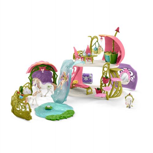  Schleich Glittering Flower House with Unicorns, Lake and Stable, Multicolor