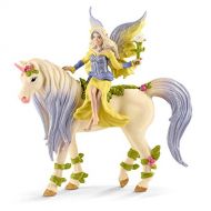 Schleich 70565 Fairy Sera with Blossom Unicorn Figurine Toy, Multicolor