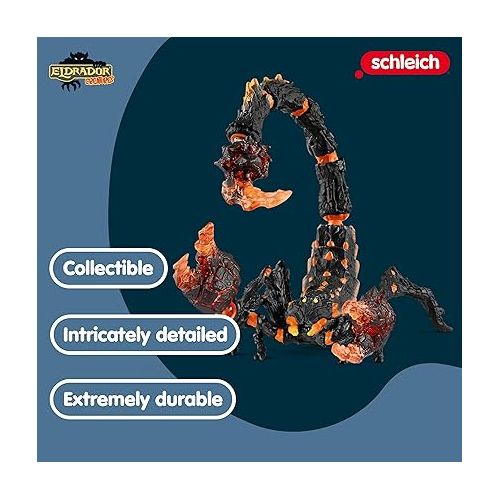  Schleich Eldrador Creatures Mythical Creatures Toys for Kids Lava Monster Action Figure, Lava Scorpion Toy, Ages 7+