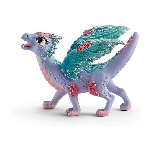  Schleich Bayala Toys and Figurines - Flying Flower Mother and Small Baby Dragon, Action Figure Kid Toys and Dolls, Girls and Boys Ages 5 and Above , 2 Piece Set