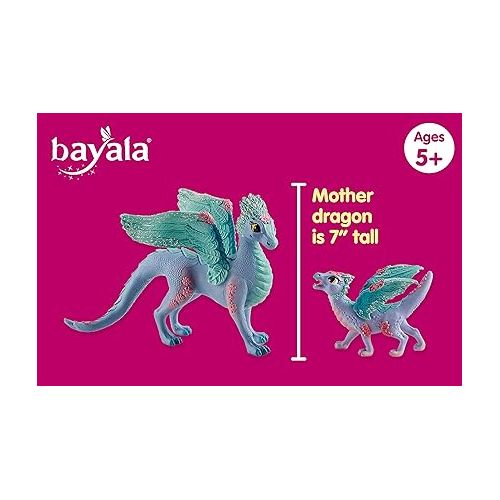  Schleich Bayala Toys and Figurines - Flying Flower Mother and Small Baby Dragon, Action Figure Kid Toys and Dolls, Girls and Boys Ages 5 and Above , 2 Piece Set