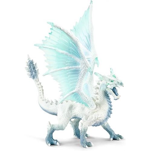  Schleich Eldrador Creatures Ice Dragon Toy Action Figure for Kids Ages 7-12,Blue, White