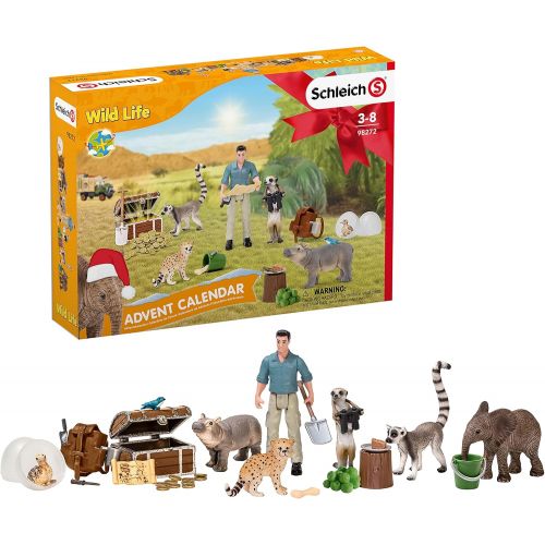  SCHLEICH Wild Life, 24-Piece Playset, Animal Toys for Girls and Boys 3-8 Years Old, Advent Calendar 2021