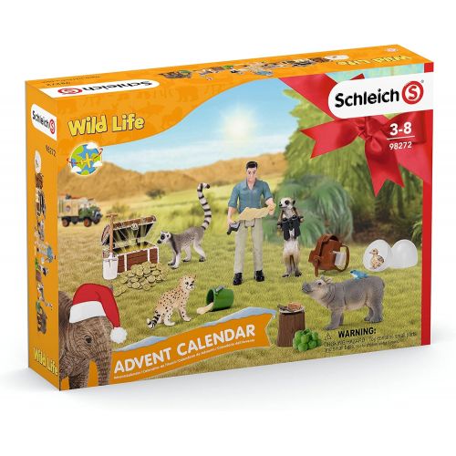  SCHLEICH Wild Life, 24-Piece Playset, Animal Toys for Girls and Boys 3-8 Years Old, Advent Calendar 2021