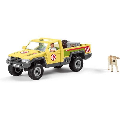  Schleich Farm World 12-Piece Veterinarian and Truck Toy Set with Animal Toys for Kids Ages 3-8