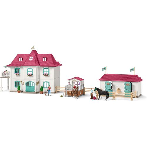  Schleich Horse Club 70-Piece Lakeside Country Dollhouse and Horse Stable Playset for Kids Ages 5-12